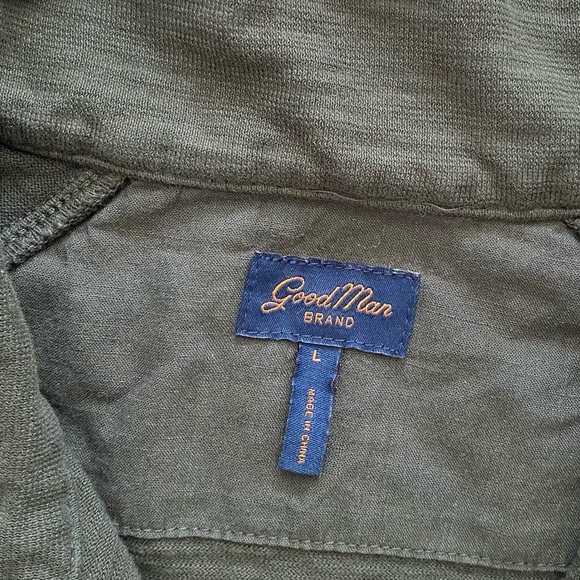 Goodman Brand Green Cotton Slim Fit Quarter Zip Pullover Shirt - Picture 9 of 9